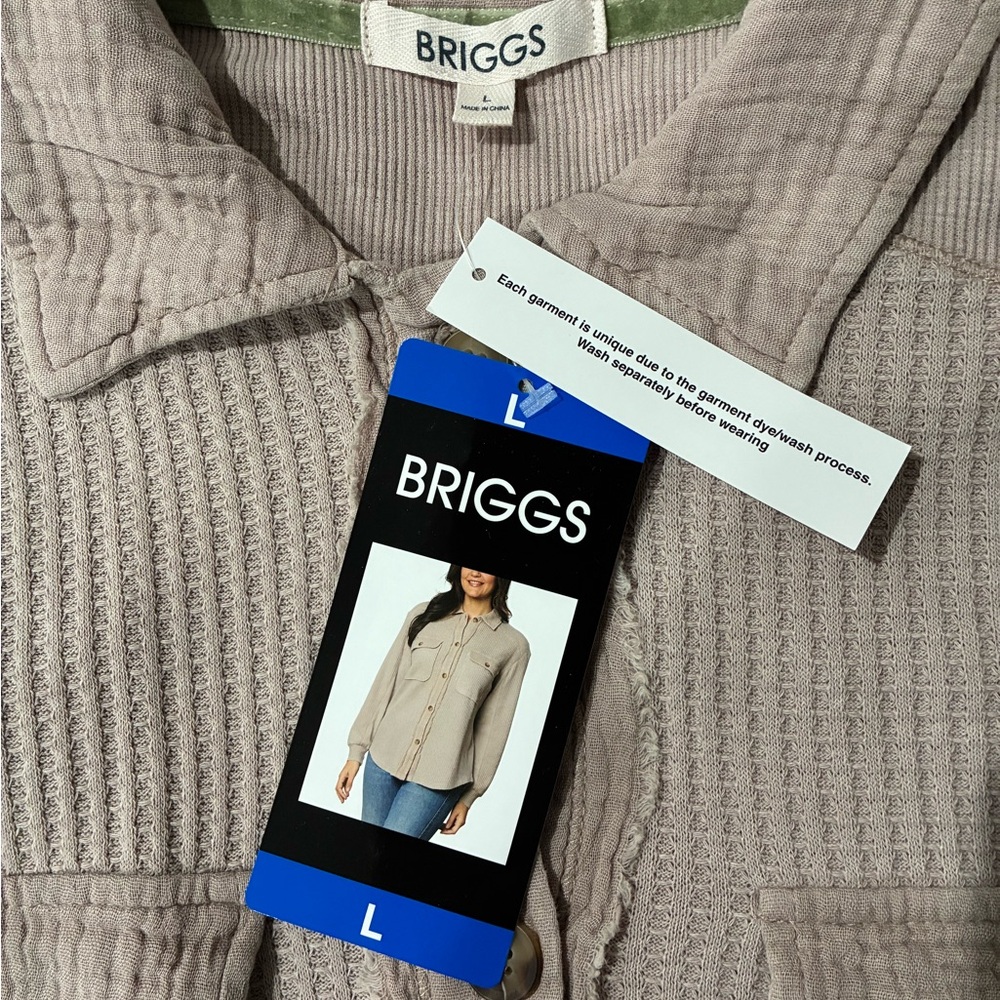 Briggs Women’s Button Front Waffle Shirt Large - Picture 4 of 4